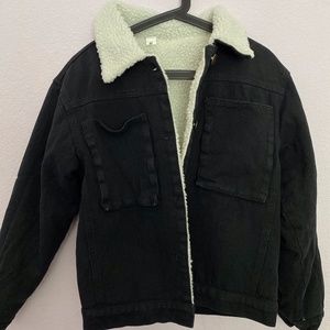 Black Denim Jacket w/ Fuzzy Lining